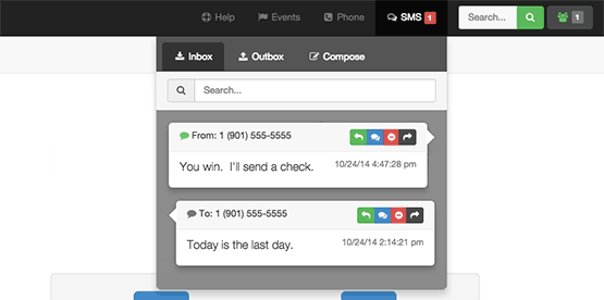 SMS Messaging is built in.
