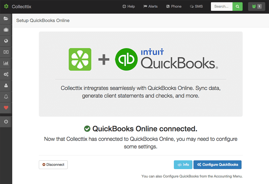 Integrated with QuickBooks Oline